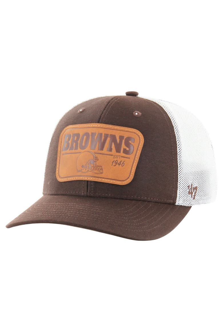 Men's '47 Brown/White Cleveland Browns Thrash Trophy Flex Hat, Main, color, Brown