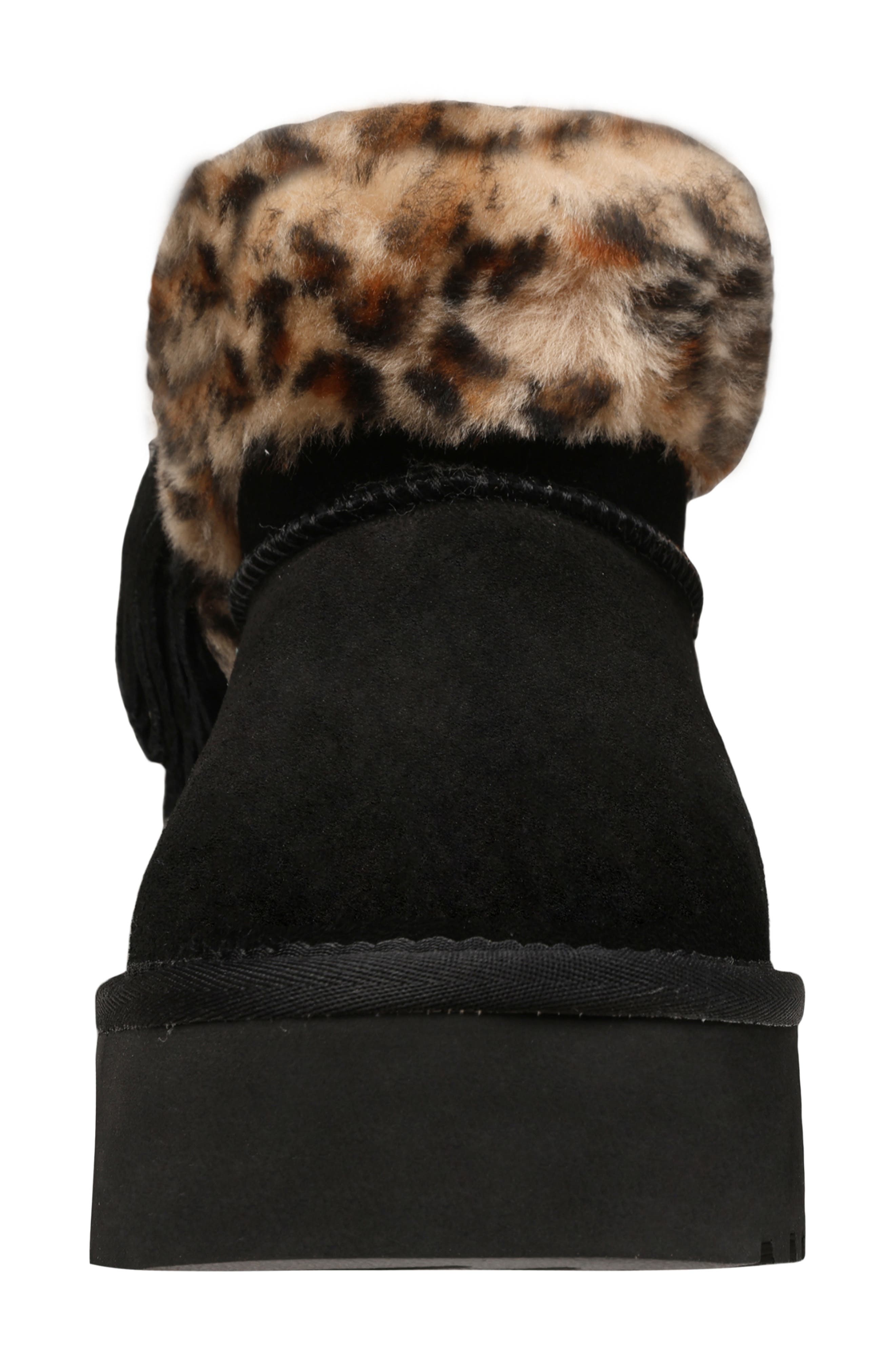 Mykos Suede & Faux Fur Trim Boot, Alternate, color, Black/ Cheetah