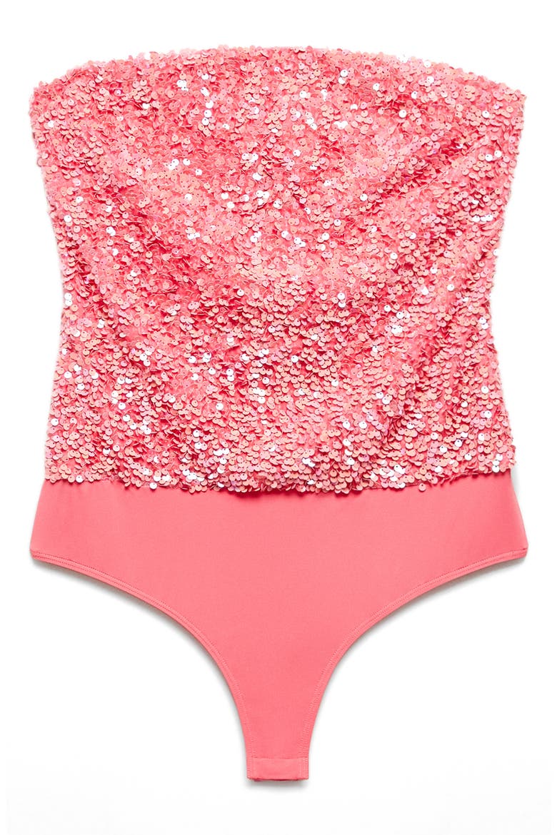Strapless Sequin Bodysuit, Alternate, color, PINK