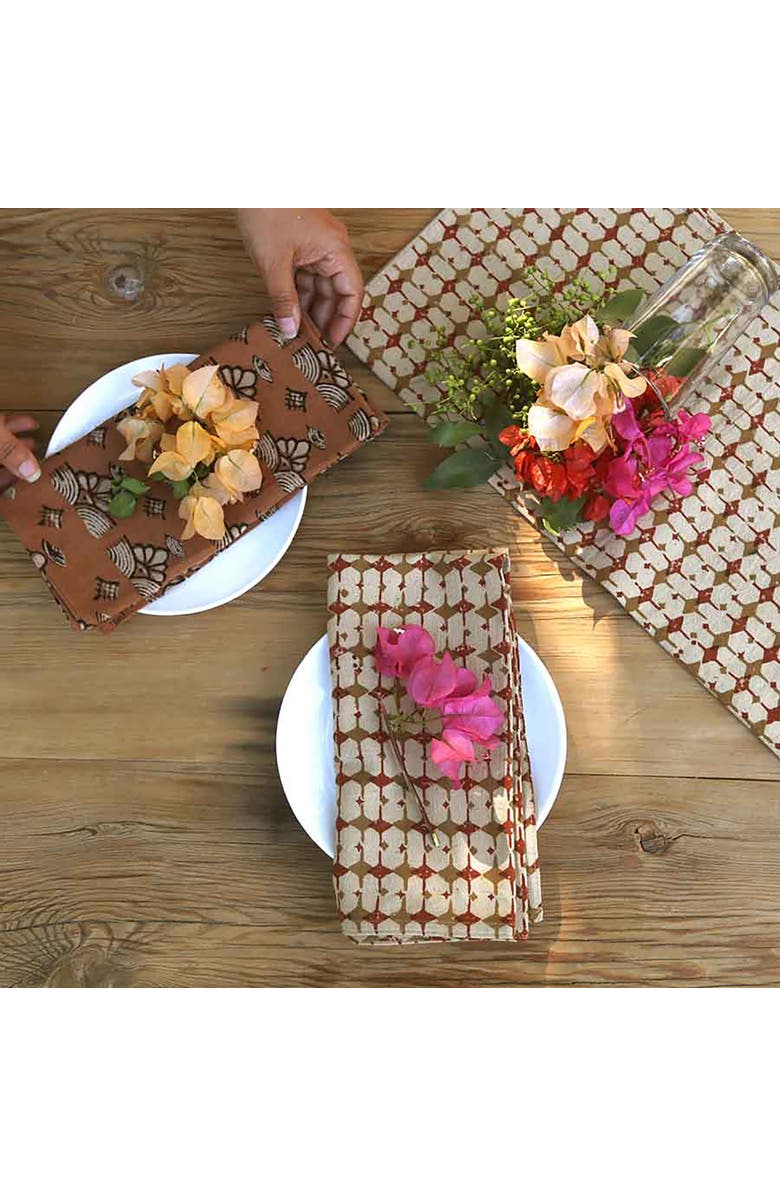 Ichcha Sustainable Dinner Napkins, Alternate, color, Beige