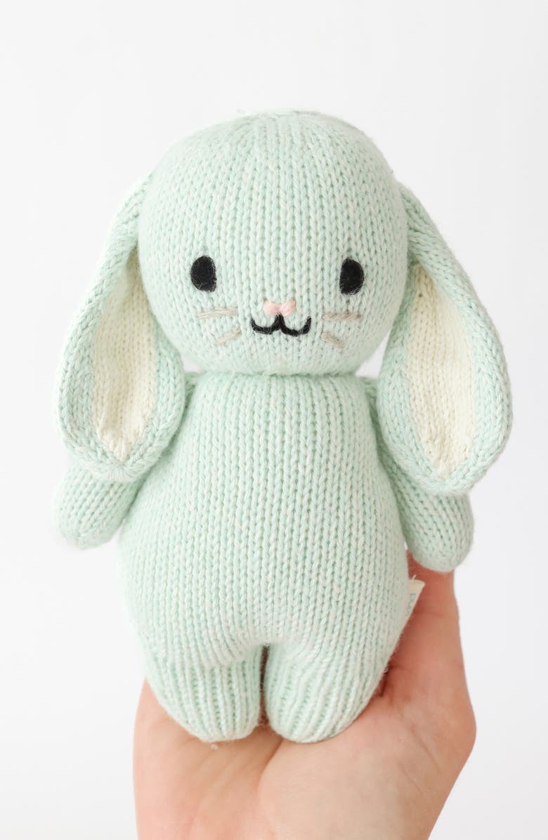 cuddle+kind Knit Baby Bunny Stuffed Animal, Alternate, color, Green