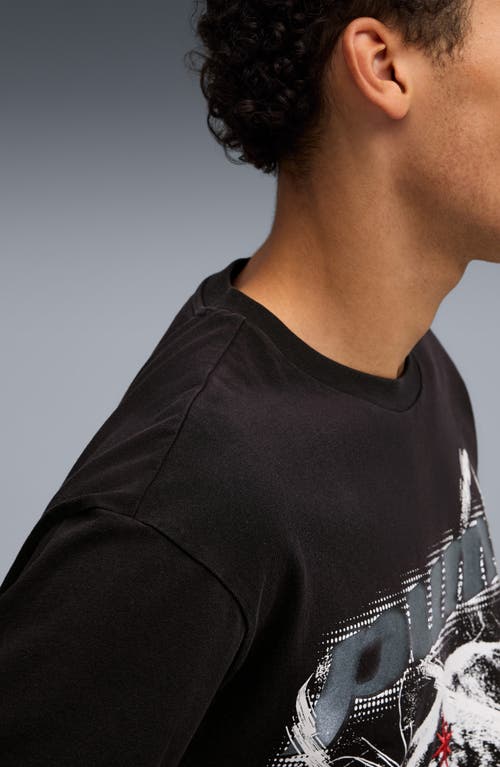 Puma Tech-x Washed Cotton T-shirt In Black