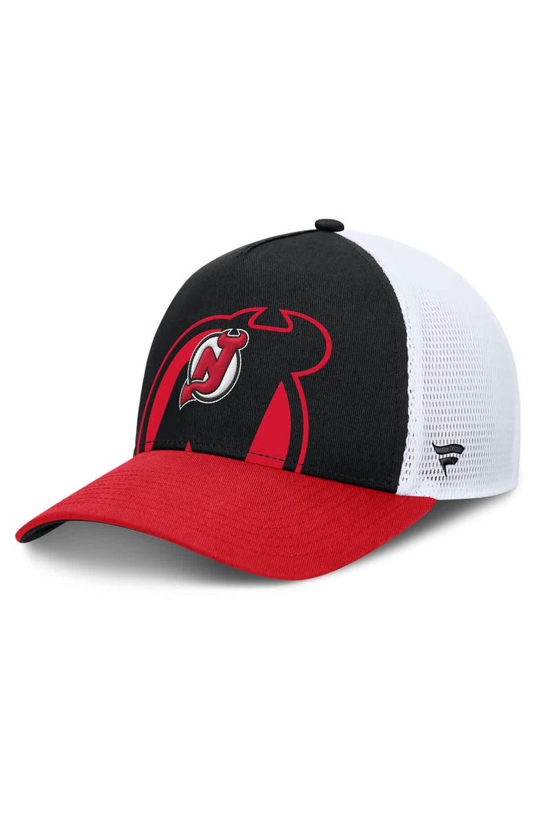 FANATICS Men's Fanatics Black/Red New Jersey Devils Authentic Pro A-Frame Rink Adjustable Hat, Main, color, Black