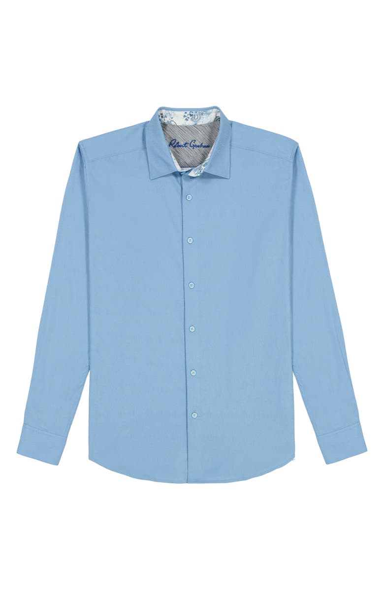 Robert Graham Odyssey Classic Fit Long Sleeve Stretch Cotton Button-Up Shirt, Alternate, color, Glacier