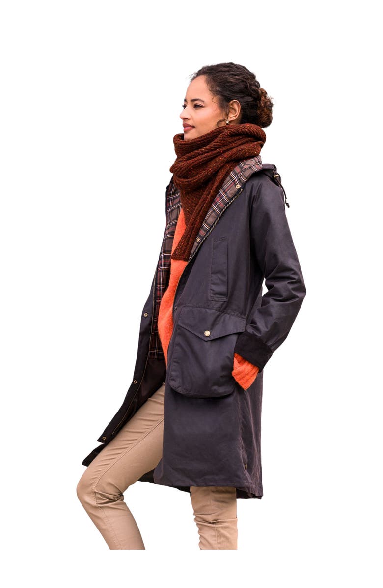 Celtic & Co. Wax Cotton Overcoat, Main, color, Dark Brown