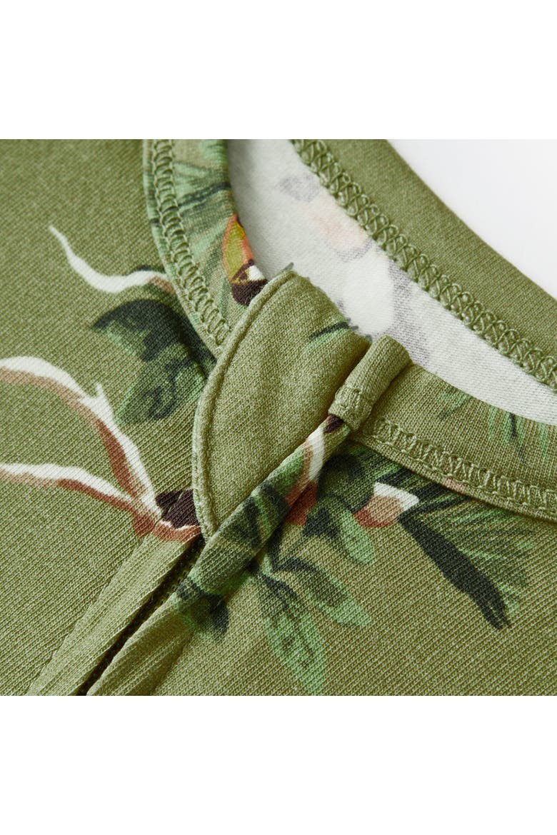 Cotton Stretch Zipper Pajama, Alternate, color, Toucan