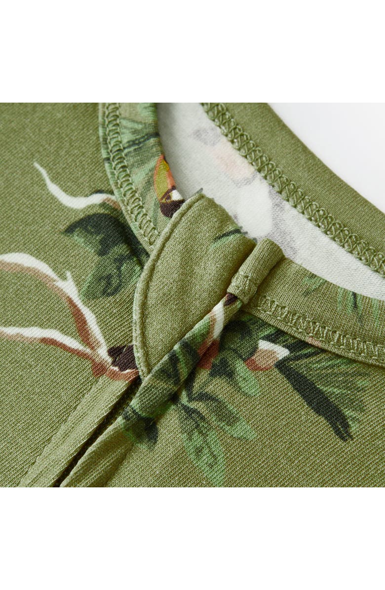 Milkbarn Cotton Stretch Zipper Pajama, Alternate, color, Toucan