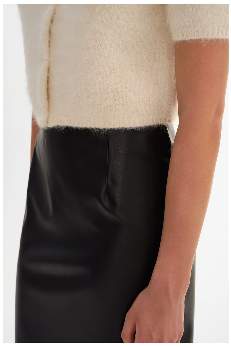 LUCIANA | Faux Leather Pencil Skirt, Alternate, color, Black