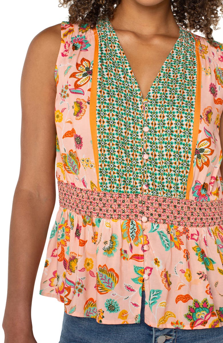 Liverpool Los Angeles Smocked Waist Tank, Alternate, color, 