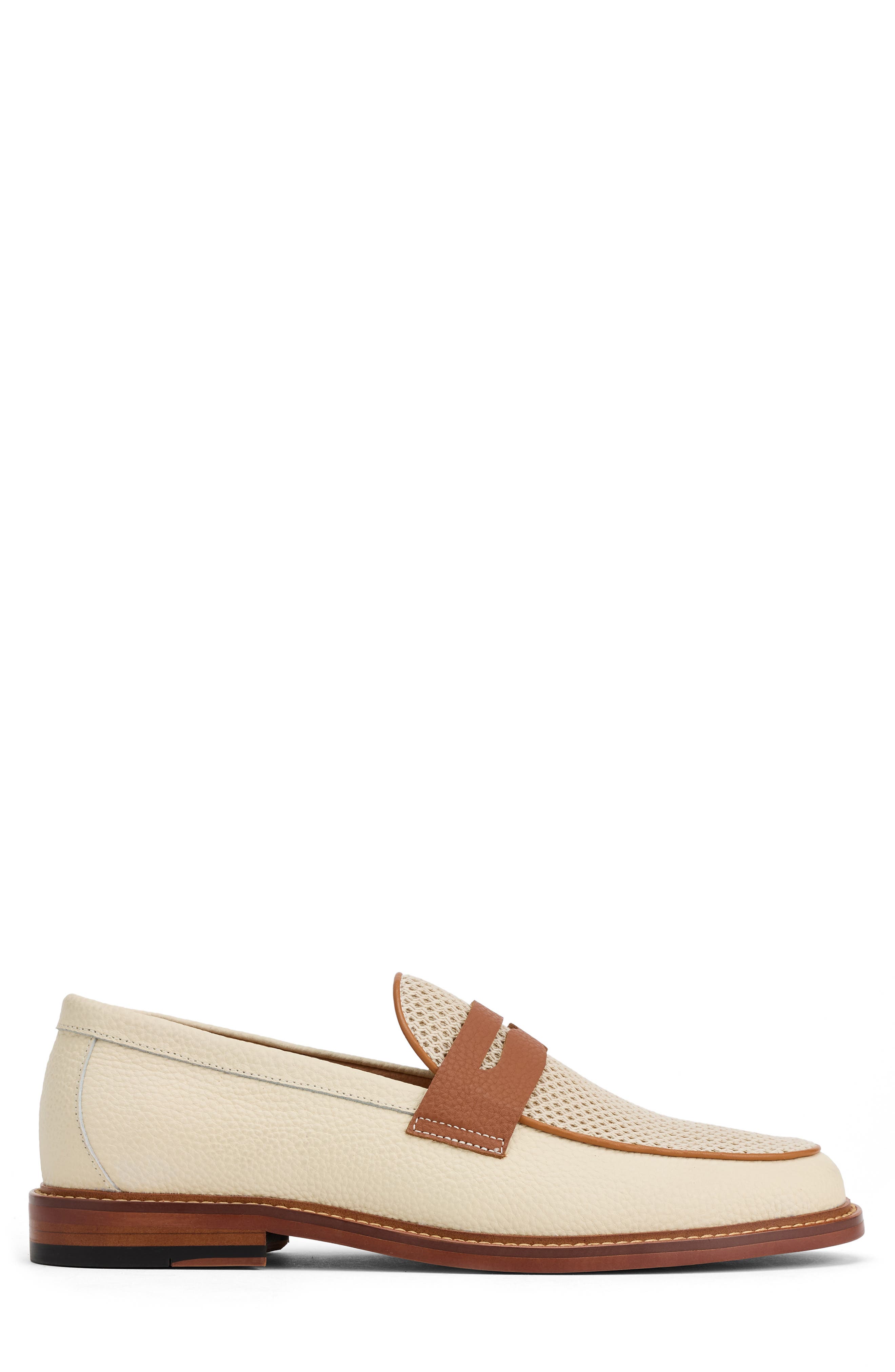 MARC NOLAN Calum Mesh Penny Loafer, Alternate, color, Cream