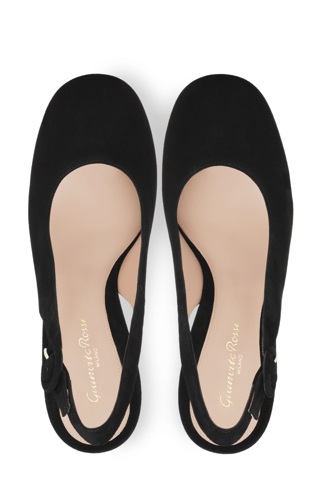 Gianvito Rossi Joelle Sling Pump, Alternate, color, Black Suede