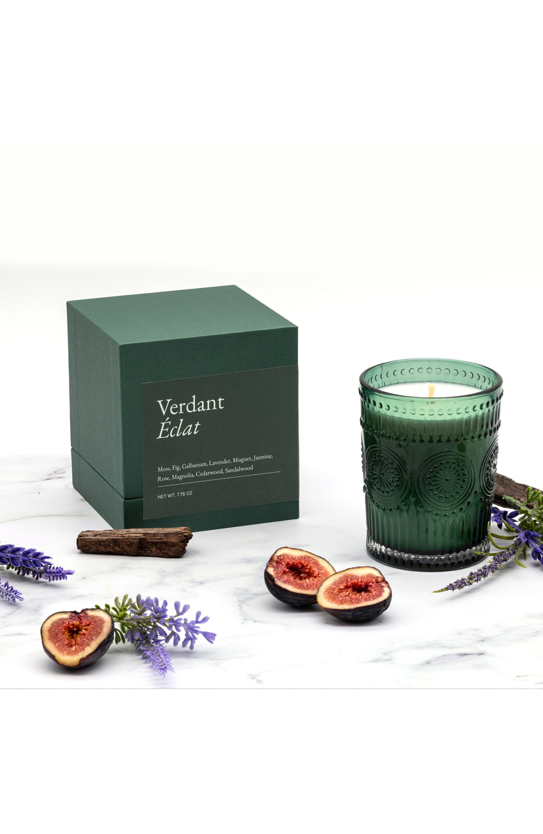 Italic Noir Swiss Scented Glass Candle, Alternate, color, Verdant Éclat