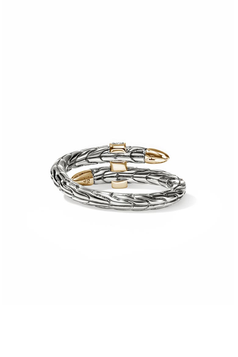 Spear Wrap Ring, Diamonds, Alternate, color, SILVER AND GOLD