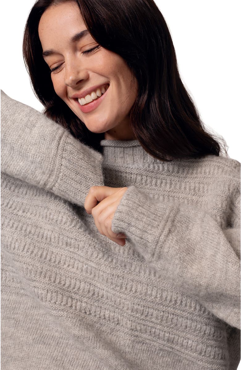 Celtic & Co. British Heritage Gansey Sweater, Alternate, color, Undyed Taupe