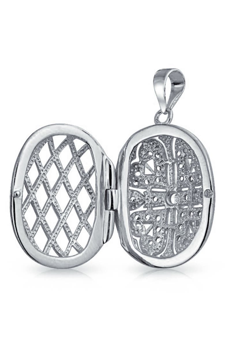 BLING JEWELRY Vintage Oval Heart Pendant Necklace, Alternate, color, 