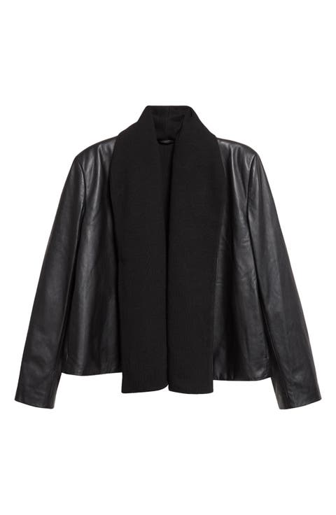 Scarf Leather Jacket