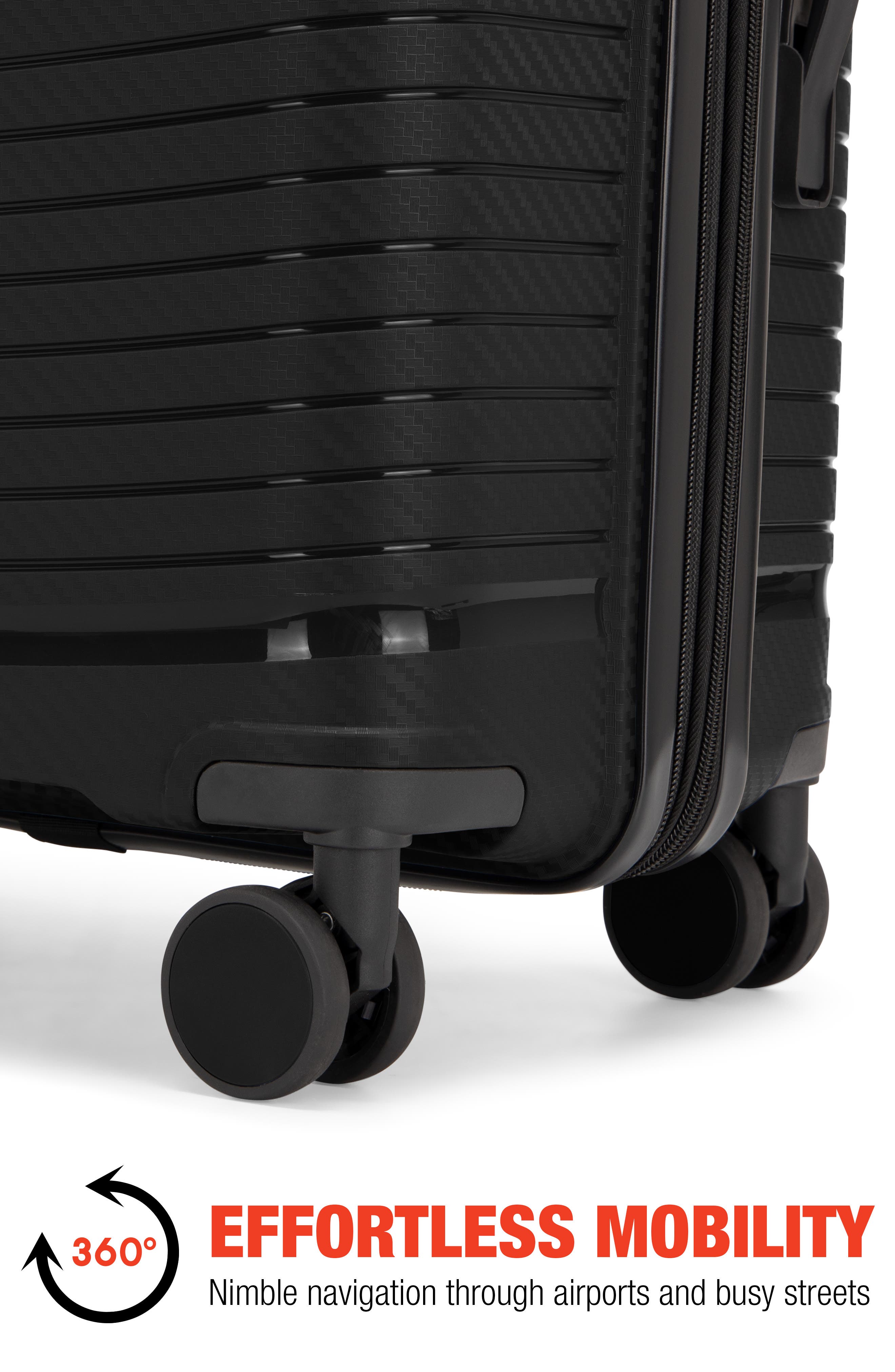 Bobcat Trencher 3 Piece Expandable Spinner Luggage Set with TSA Lock, Alternate, color, Black