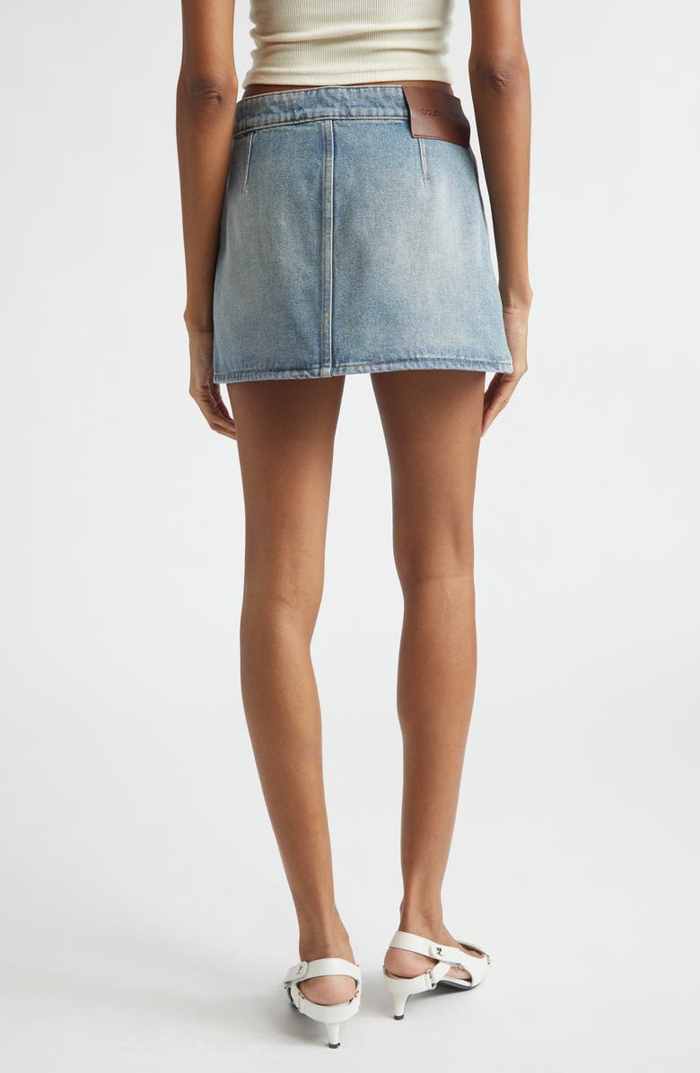 Courrèges Signature Denim Miniskirt, Alternate, color, Denim Bleu Delave