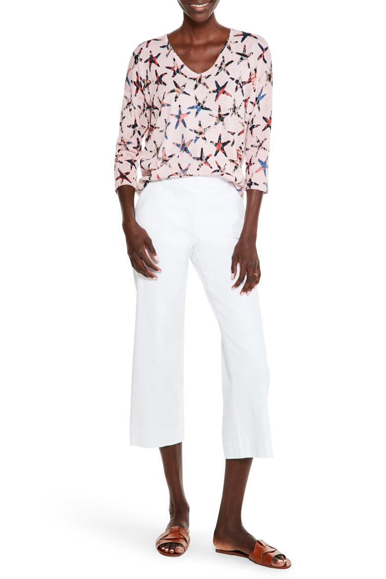 Stargazing Cotton & Linen Blend Sweater, Alternate, color, PINK MULTI