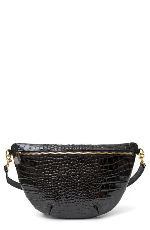 Grande Croc Embossed Leather Belt Bag