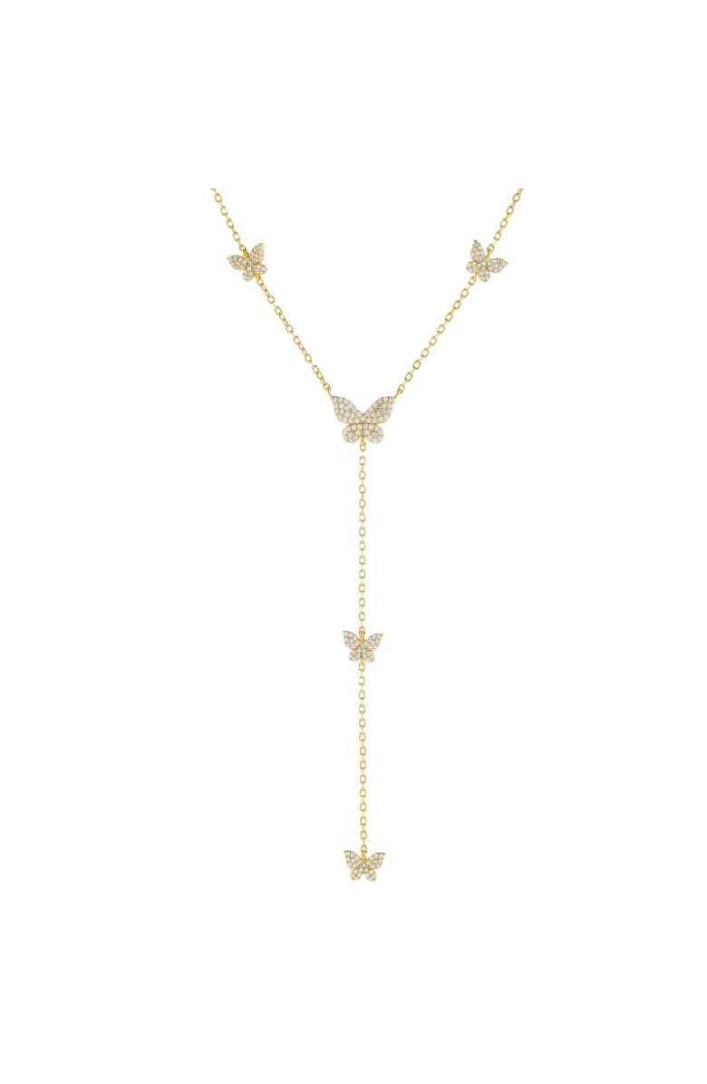 BY ADINA EDEN Pavé Butterfly Lariat Necklace, Main, color, Gold