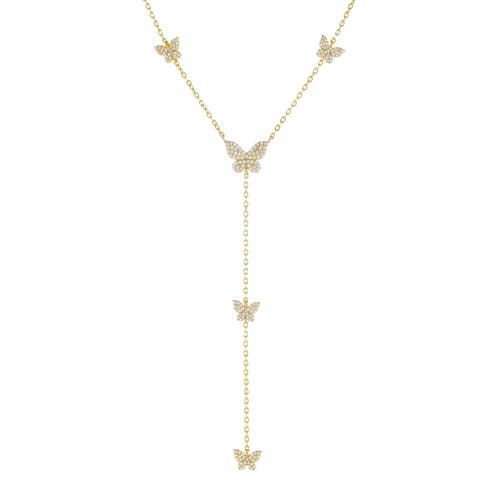 Pavé Butterfly Lariat Necklace