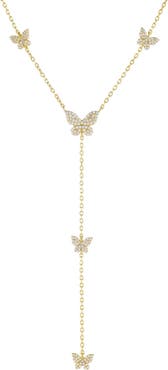 BY ADINA EDEN Pavé Butterfly Lariat Necklace