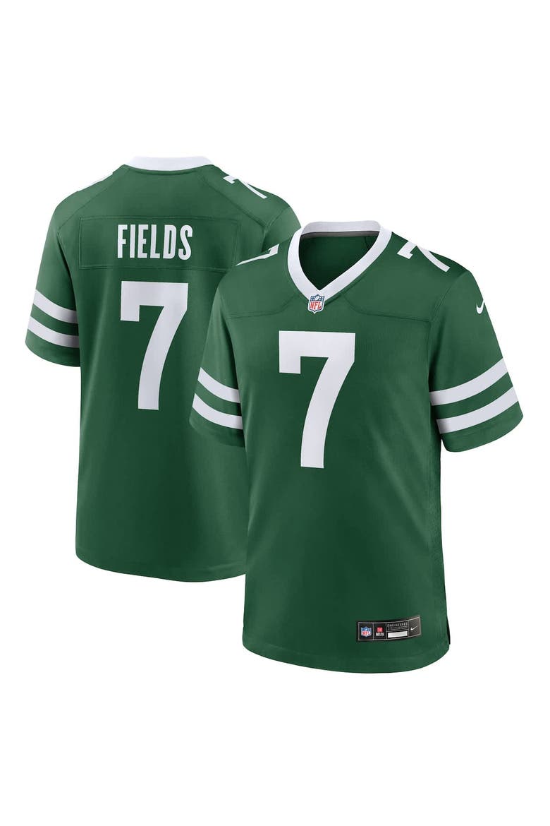 Youth Nike Justin Fields Legacy Green New York Jets Game Player Jersey, Alternate, color, Green