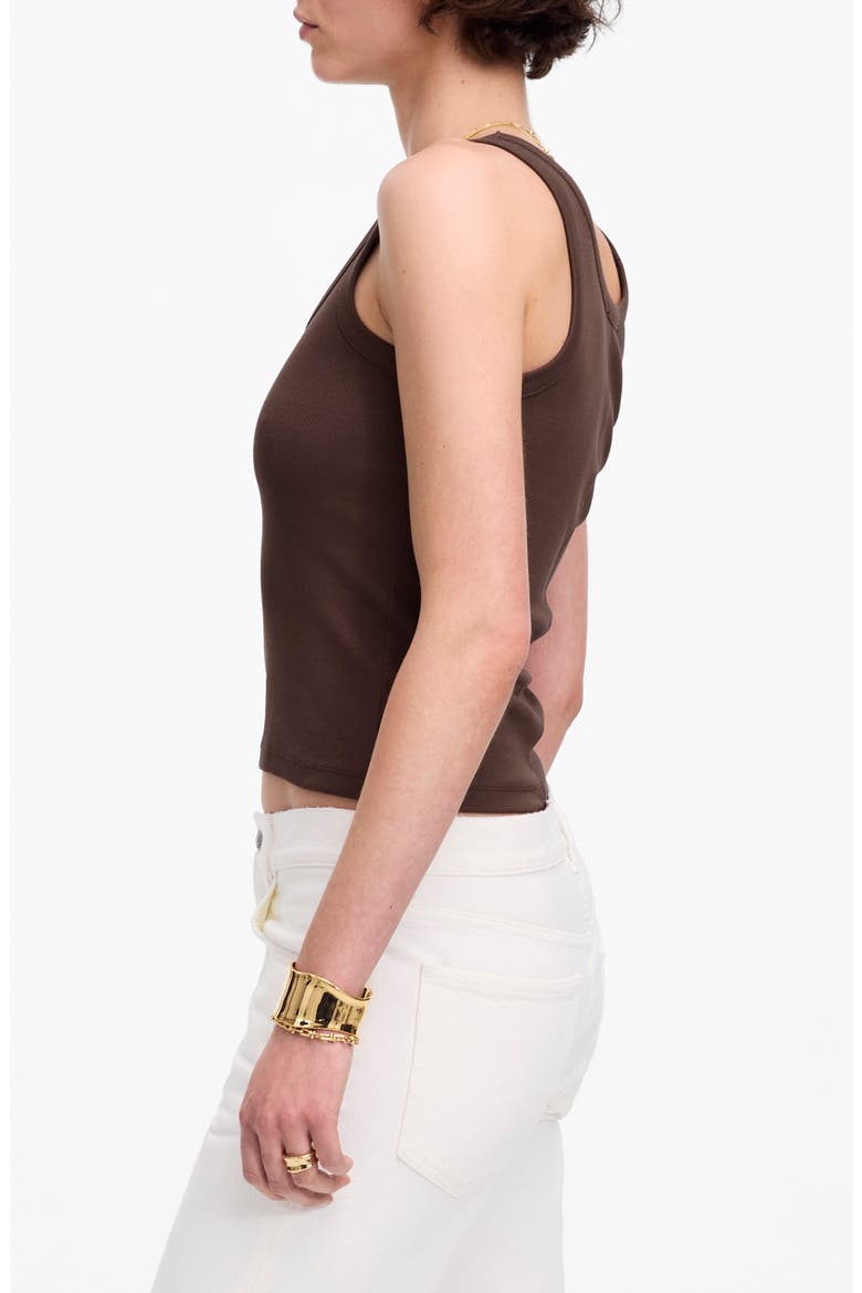 Scoop Neck Regenerative Cotton Rib Tank, Alternate, color, HENNA