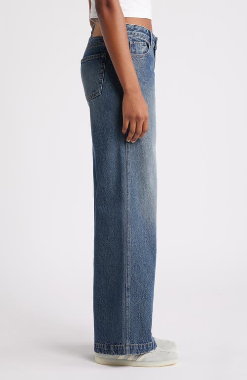 Pacsun Mel Low Rise Baggy Wide Leg Jeans In Medium Indigo