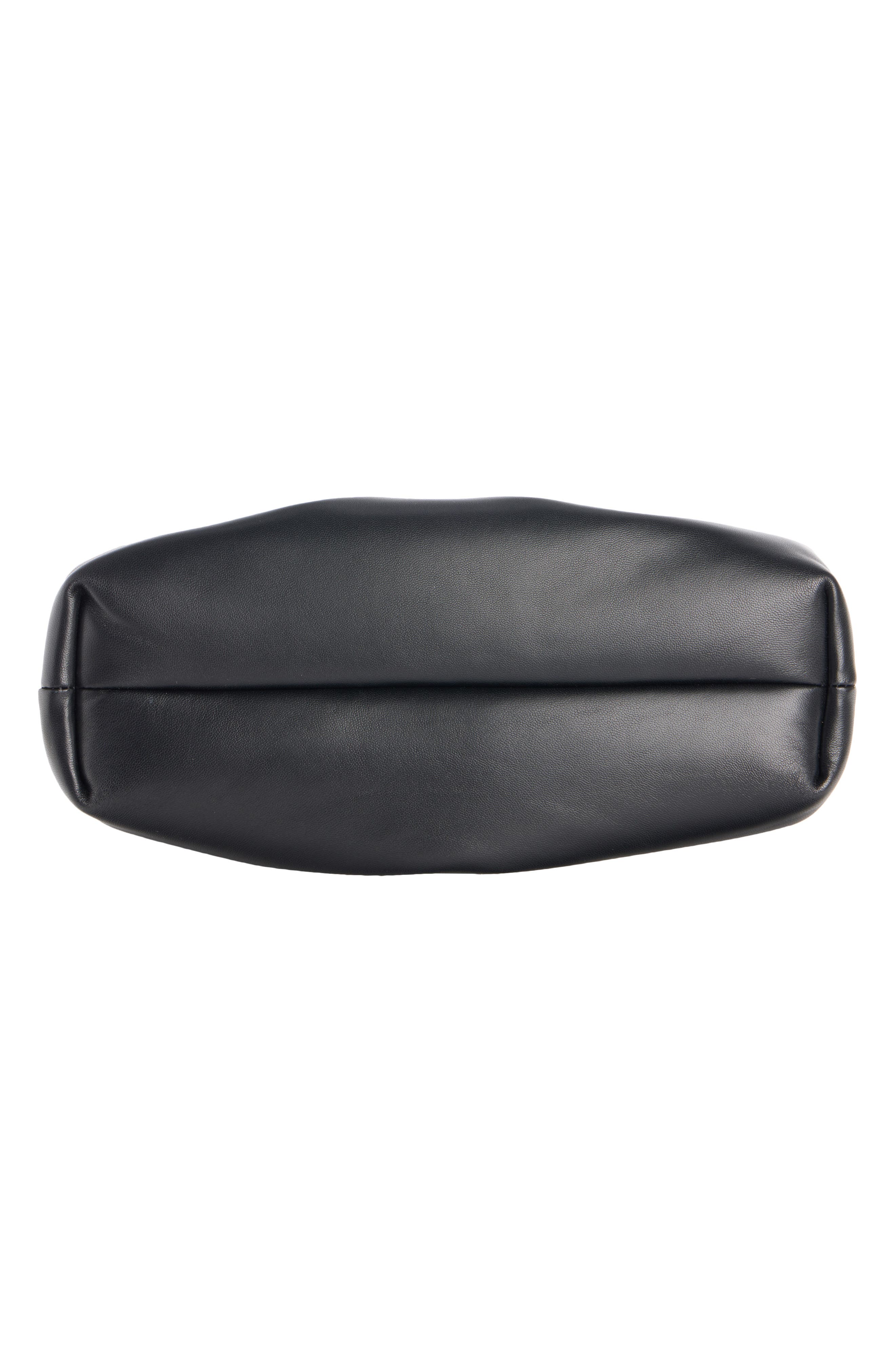 Pleated Leather Shoulder Bag, Alternate, color, BLACK 900