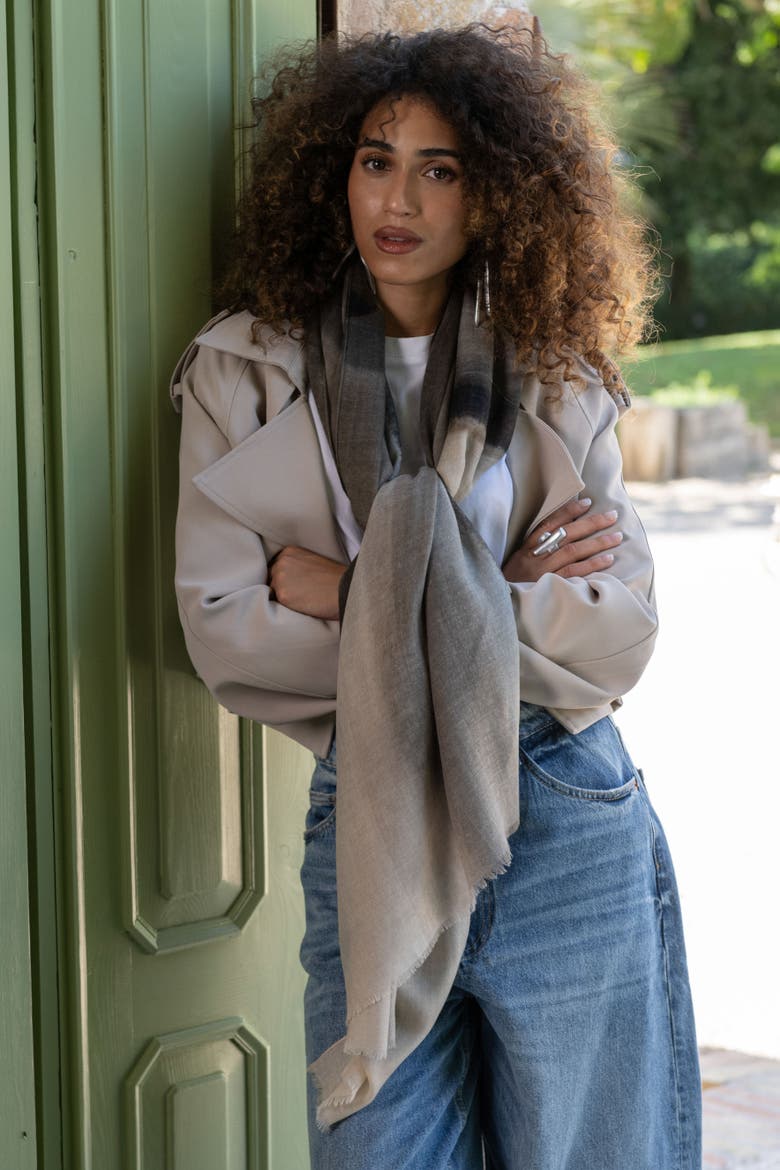 Vicenza - Wool & Silk Scarf, Alternate, color, Grey