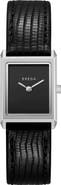 BREDA Small Virgil Leather Strap Tank Watch, 20mm x 26mm