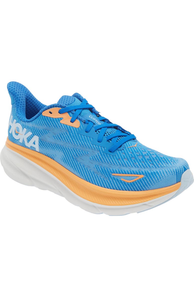 HOKA Clifton 9 Running Shoe, Main, color, Coastal Sky / All Aboard