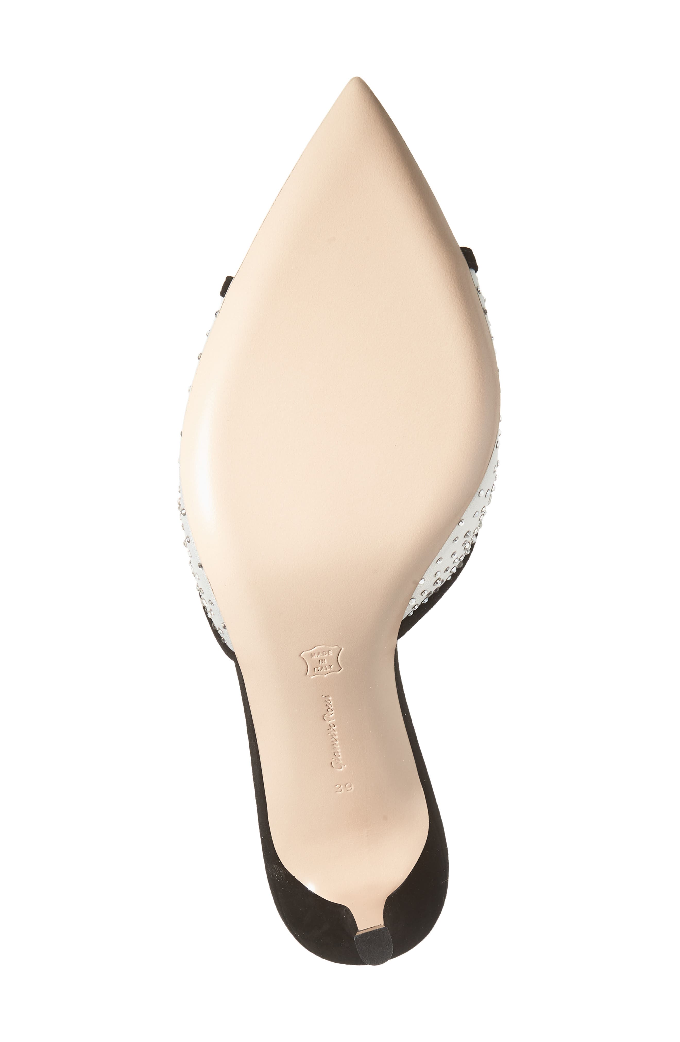 Gianvito Rossi Pointed Toe Slide Sandal, Alternate, color, Black Offwhite