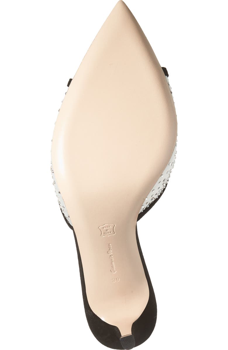 Gianvito Rossi Pointed Toe Slide Sandal, Alternate, color, Black Offwhite