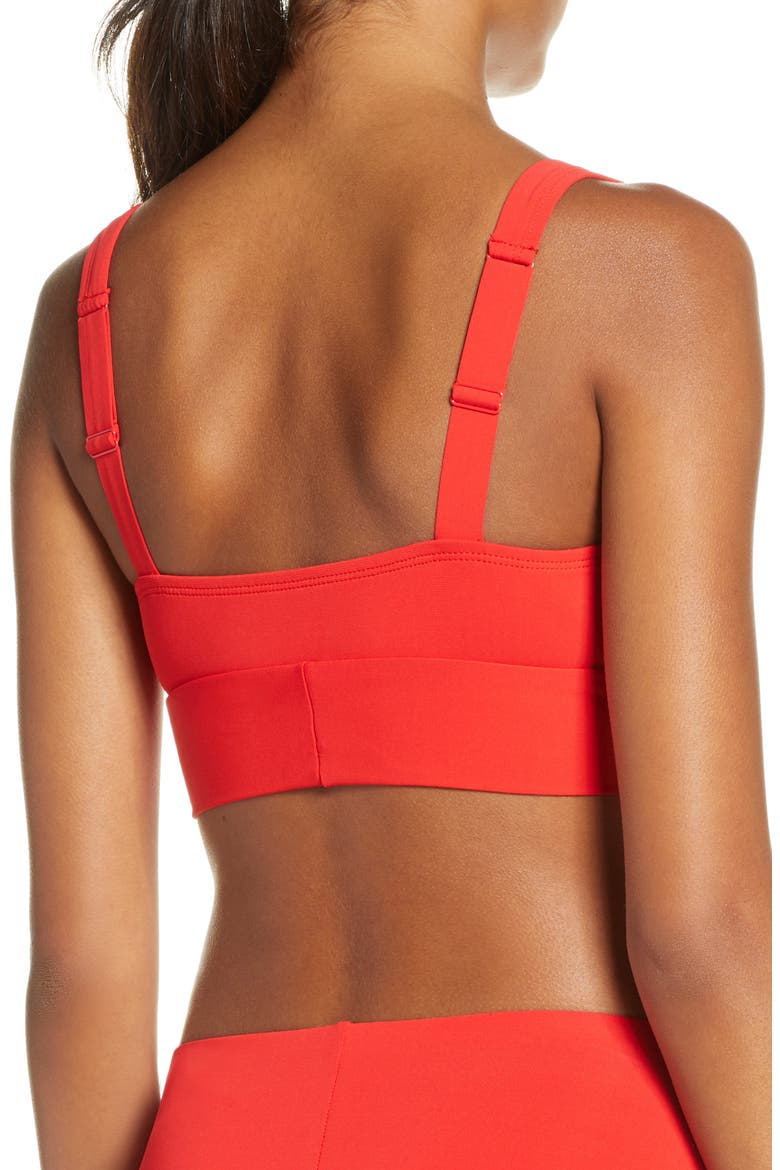 Ava Knot Front Bikini Top, Alternate, color, FIERY RED
