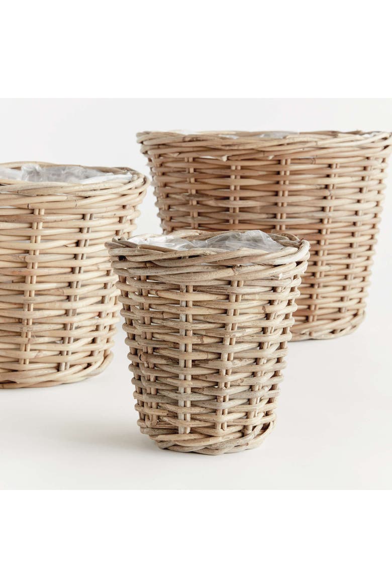 Normandy Tapered Basket Planters Set Of 3, Alternate, color, Gray