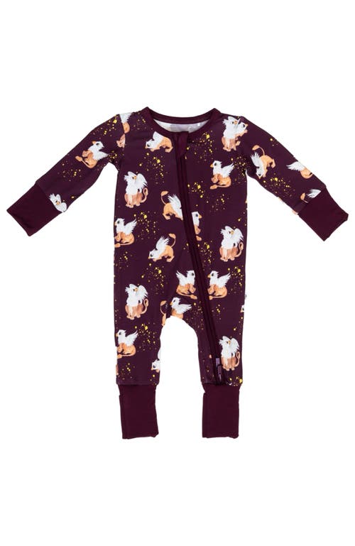 Laree + Co Griffin Convertible Footie In Burgundy