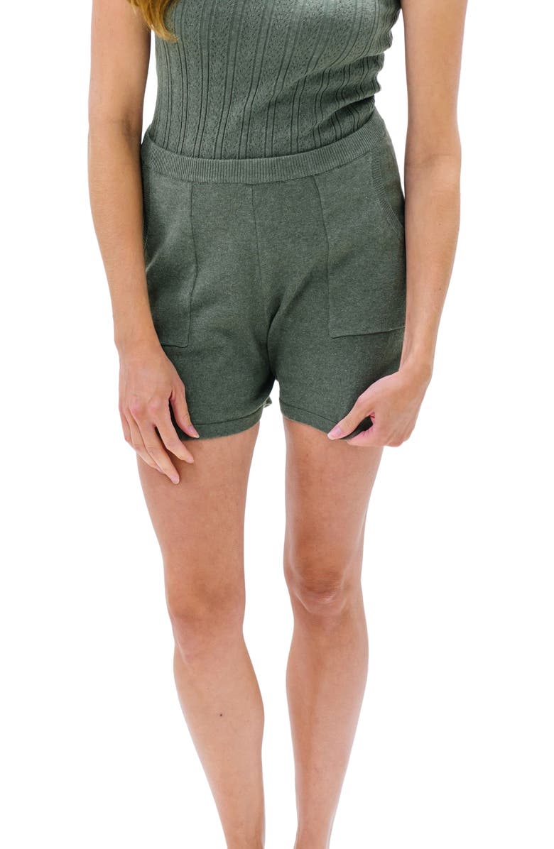 Hope & Henry Womens' Sweater Short, Alternate, color, Olive Heather