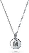 BLING JEWELRY Minimalist Sterling Silver Initial Pendant Necklace