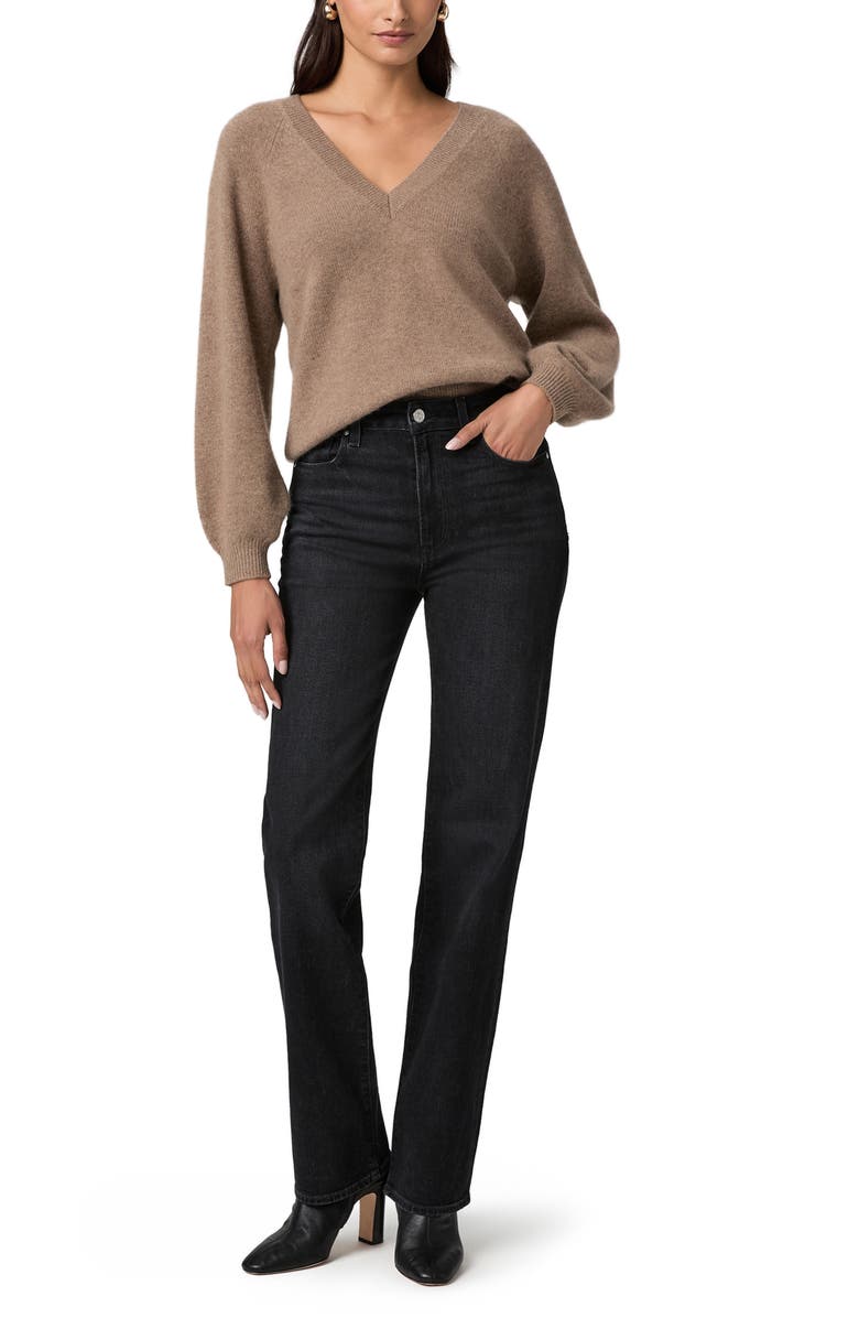 PAIGE Thea V-Neck Cashmere Sweater, Alternate, color, Heather Brown
