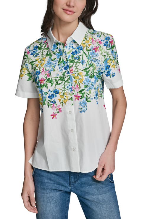 Placed Floral Print Shirt