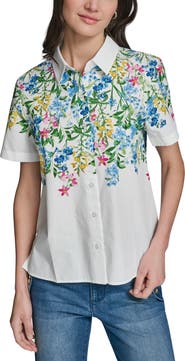 KARL LAGERFELD PARIS Placed Floral Print Shirt