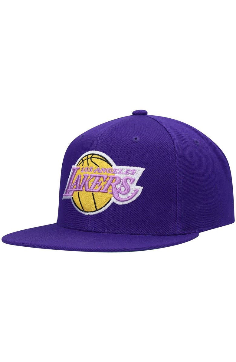 Mitchell & Ness Men's Mitchell & Ness Purple Los Angeles Lakers Hardwood Classics Snapback Hat, Alternate, color, Purple