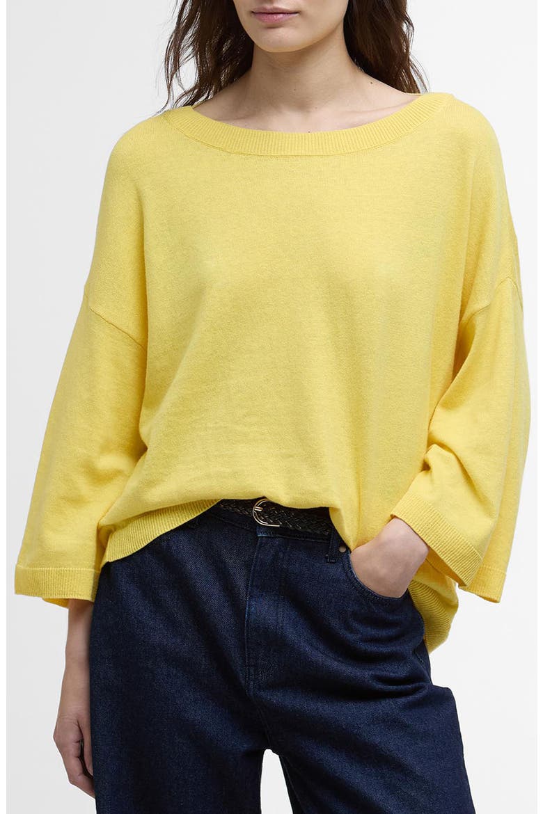 Lucy Jersey Cotton & Linen Sweater, Main, color, SUNRAY YELLOW