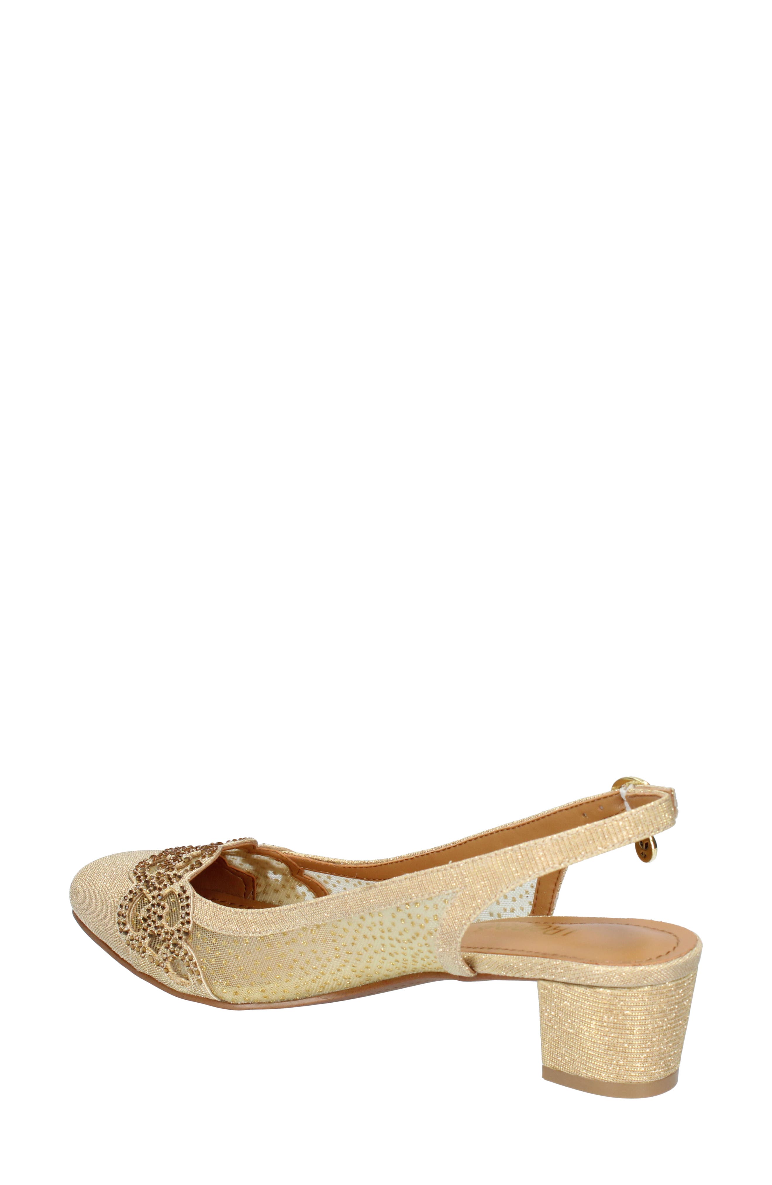 Faleece Crystal Embellished Slingback Pump, Alternate, color, GOLD