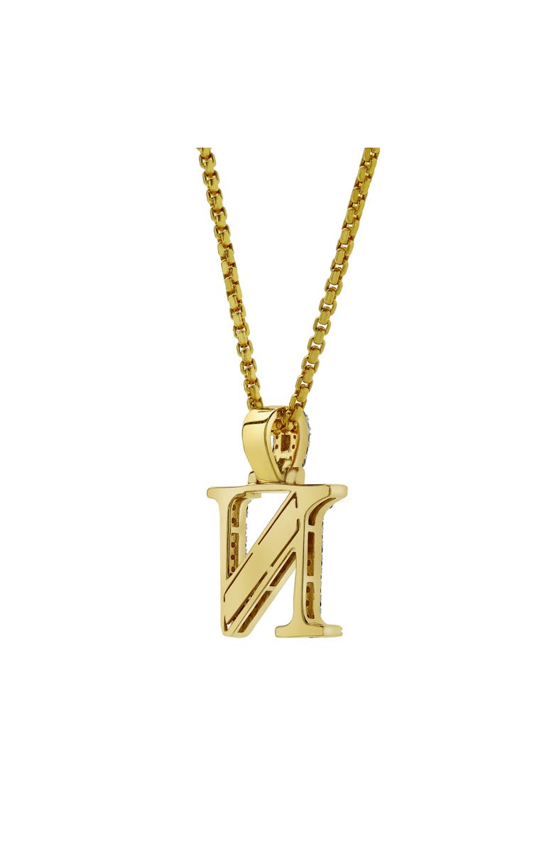 LuvMyJewelry N Initial Diamond Pendant 10K Yellow Gold - 0.8 Carats, Alternate, color, 10K Yellow Gold