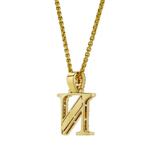 Luvmyjewelry N Initial Diamond Pendant 10k Yellow Gold In 10k Yellow Gold