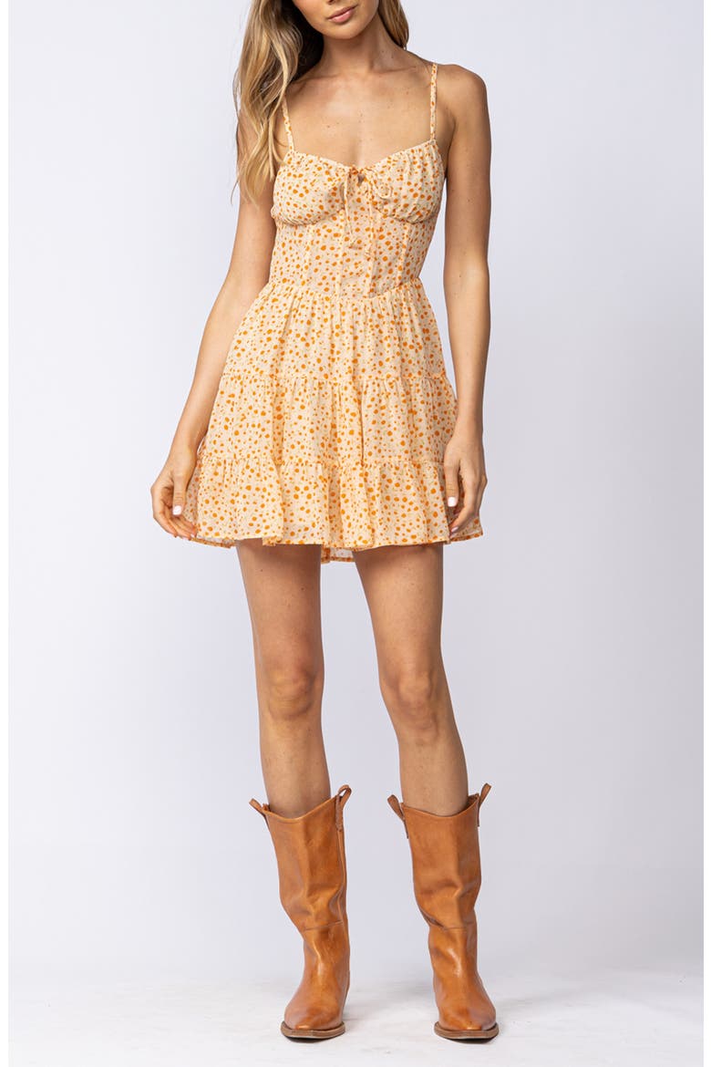 Ditsy Floral Minidress, Main, color, ORANGE